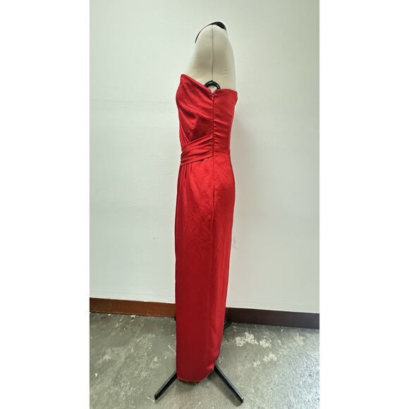 Monique Lhuillier Red One-Shoulder Midi Dress - Picture 11 of 14